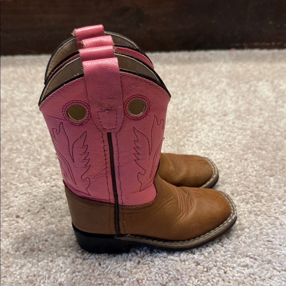 Old West Pink Toddler Girls Square Toe Cowboy Western Boots - Picture 5 of 9